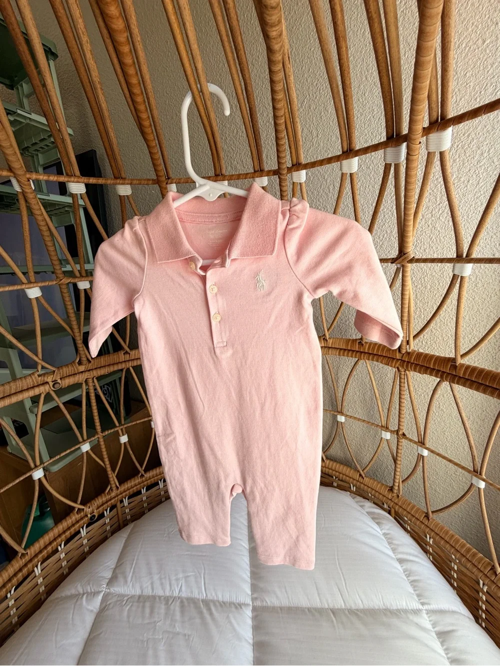 Ralph Lauren Pink Polo Romper One-Piece